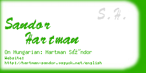 sandor hartman business card